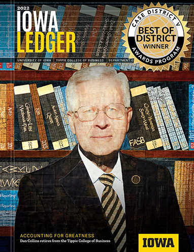 Cover of the 2022 issue of Iowa Ledger (with award)