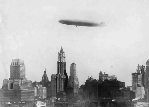 Graf Zeppelin over New York City in 1928.