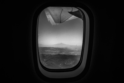 The Andes out an airplane window.