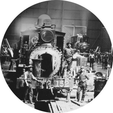 Antofogasta copper trains historic photo.