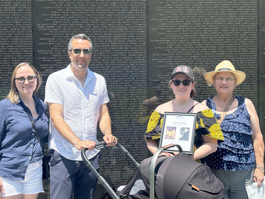 The Slotten family at the Vietnam Veterans Memorial in Washington DC.