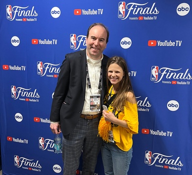 Spencer Anderson and wife Alyssa at the NBA Finals.