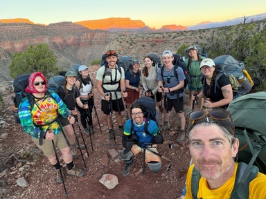 Brian Morelli with students at Grand Canyon