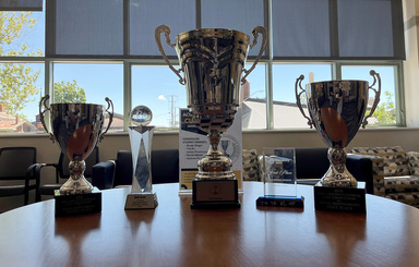Trophies from case competitions