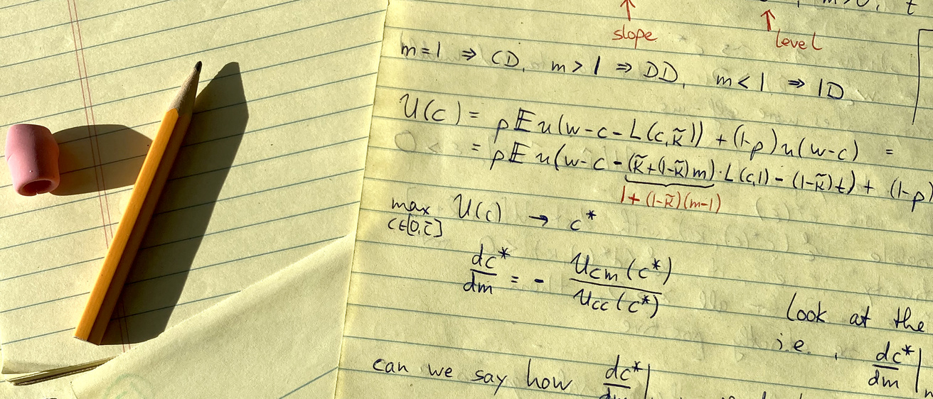 Richard Peter's handwritten theoretical models