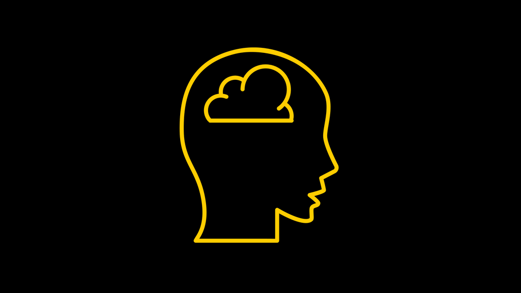 illustration of a cloud in a head