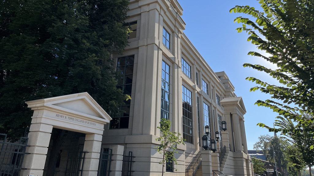 pappajohn business building with arch